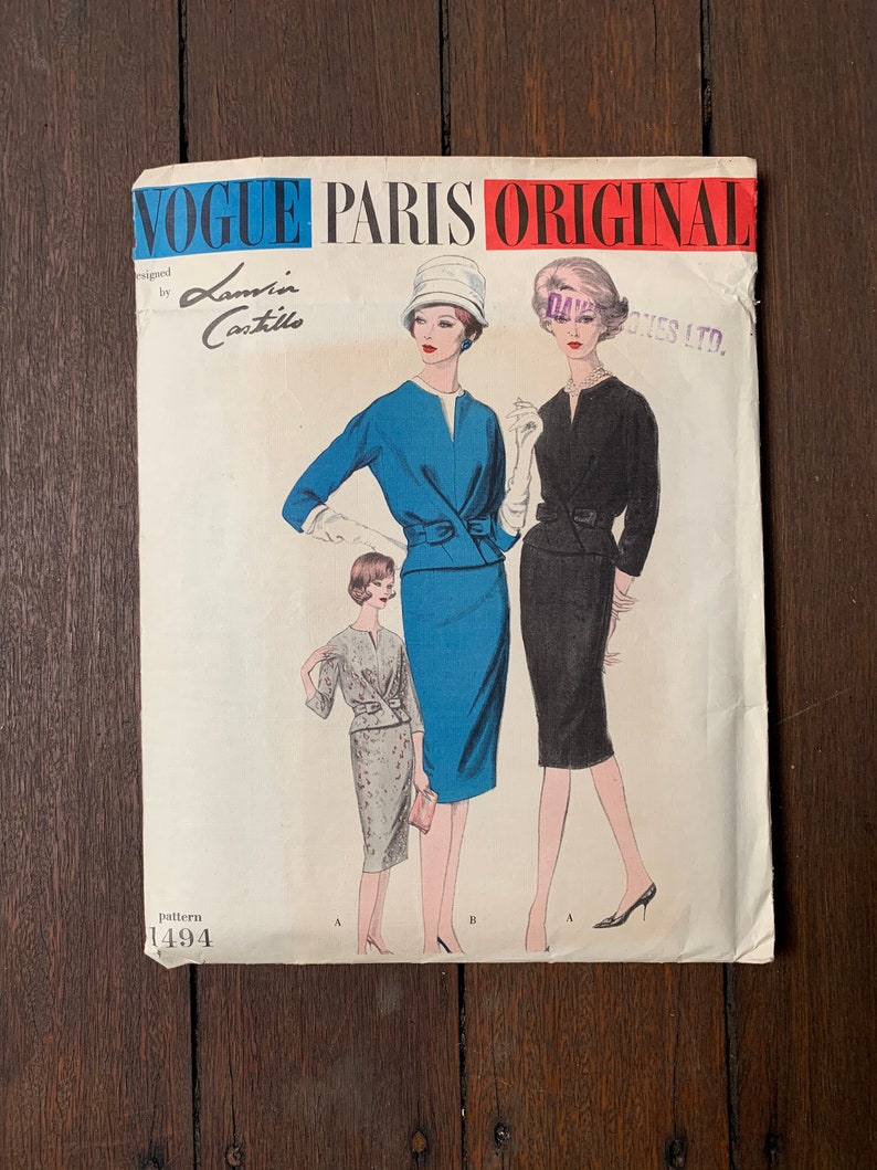 Vogue Paris Original Sewing Pattern LANVIN CASTILLO Dated Etsy