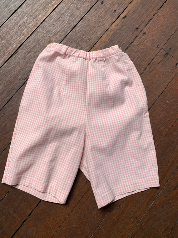Pink gingham 1960s shorts extra small/teen