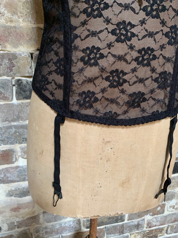 1980s black lace corset XXL - image 3