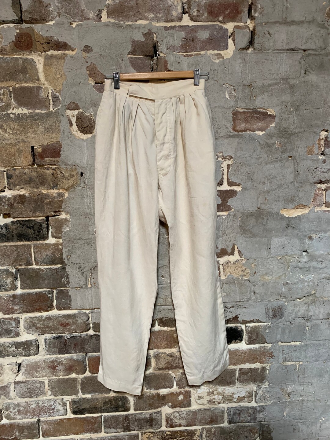 1980s Mens/womens Cream Linen Trousers/pants, Made by DAKS, Darts,baggy Etsy