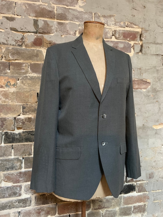 1960s grey gaberdine suit, handmade, narrow, beatn