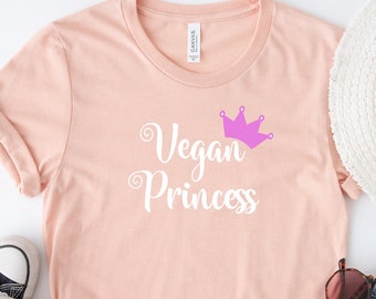 Vegan Shirt, Vegan Princess, Vegan Clothing, Vegan Tee Shirt, Ethical Clothing, Plant Based Shirts, Indie Clothing, Sustainable Gifts
