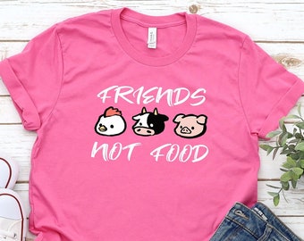 Friends Not Food Shirt, Vegan Pig Shirt, Vegan Gift, Vegetarian Shirt, Animal Rights Shirt, Vegan Cow Shirt, Plant Based Shirt, Farm Animals