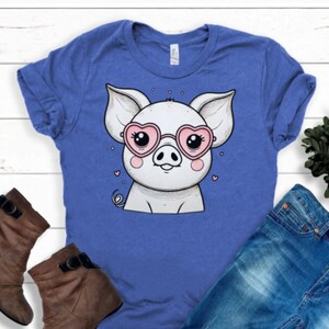 Cute Pig Wearing Pink Sunglasses Shirt, Vegan Pig Shirt, Vegan Gifts, Pig Lover Gift, Animal Rights Shirt, Plant Based Shirt, Farm Animals
