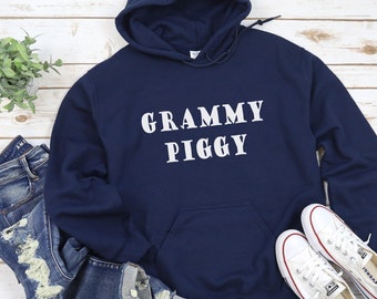 Grammy Piggy, Funny Grandma Pig Hoodie, Grandma Pig Shirt, Funny Pig Hoodie, Vegan Grandma Hoodie, Pig Grandmother Hoodie, Grandmother Pig