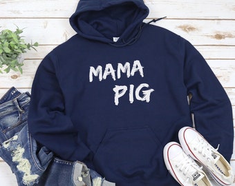 Mama Pig Hoodie, Cute Pig Hoodies, Pig Mom Hoodie, Pig Mom Sweatshirt, 4H Mom Hoodie, Livestock, Farmer Hoodie, Farm Life Hoodie, Vegan