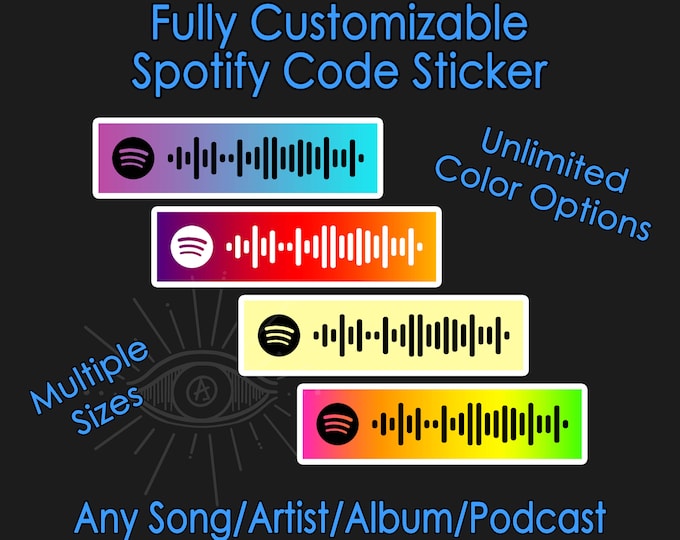 Fully Customizable Spotify Code Sticker Custom Sticker Artist Album