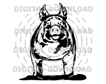 Realistic Show Pig svg File,Livestock svg -Vector Art Personal Use- Cricut,Silhouette,Cameo,iron on vinyl,vinyl decal