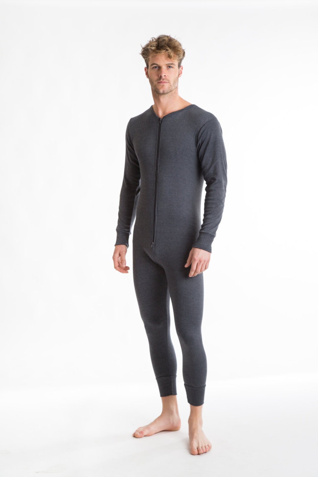 OCTAVE® Mens Thermal Underwear All in One Union Suit With Zipped Back