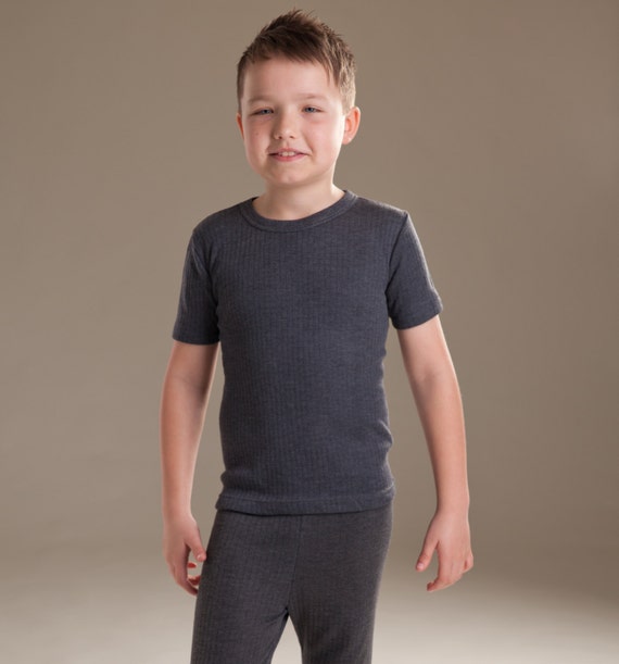 OCTAVE® Boys Thermal Underwear Short Sleeve T-shirt / Vest / Top 