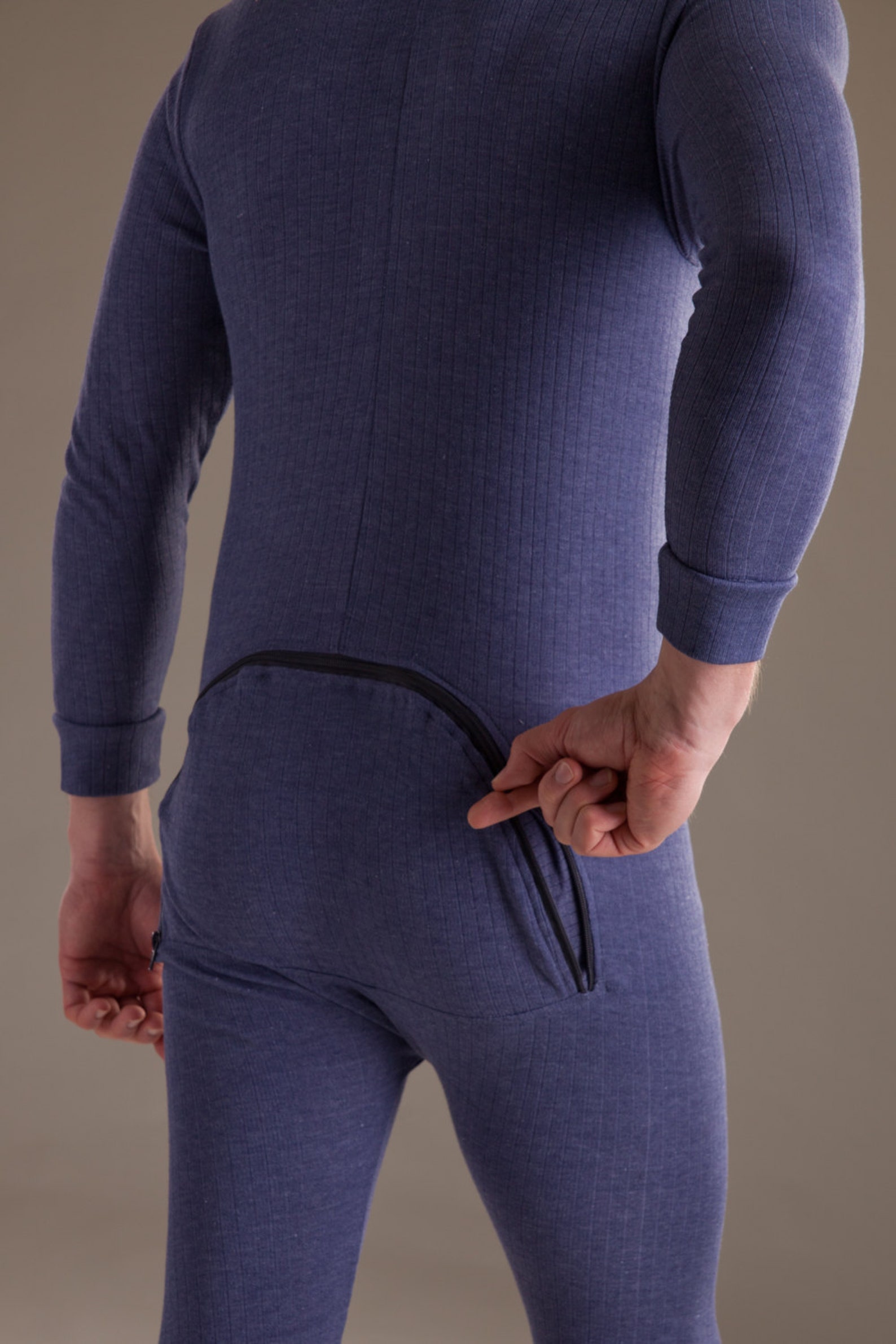 OCTAVE® Mens Thermal Underwear All in One Union Suit With Zipped Back