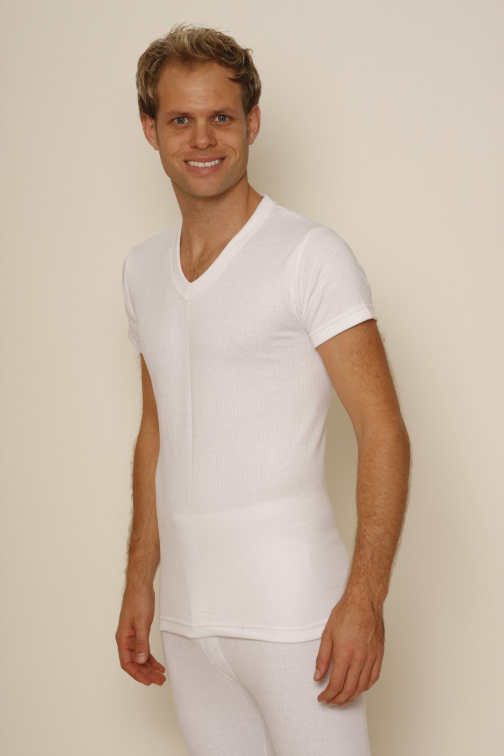 men's v neck thermal vests