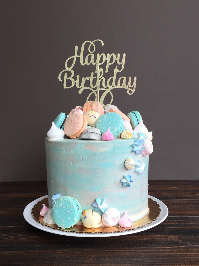 Cake Topper Happy Birthday Cake Topper Birthday Cake Etsy