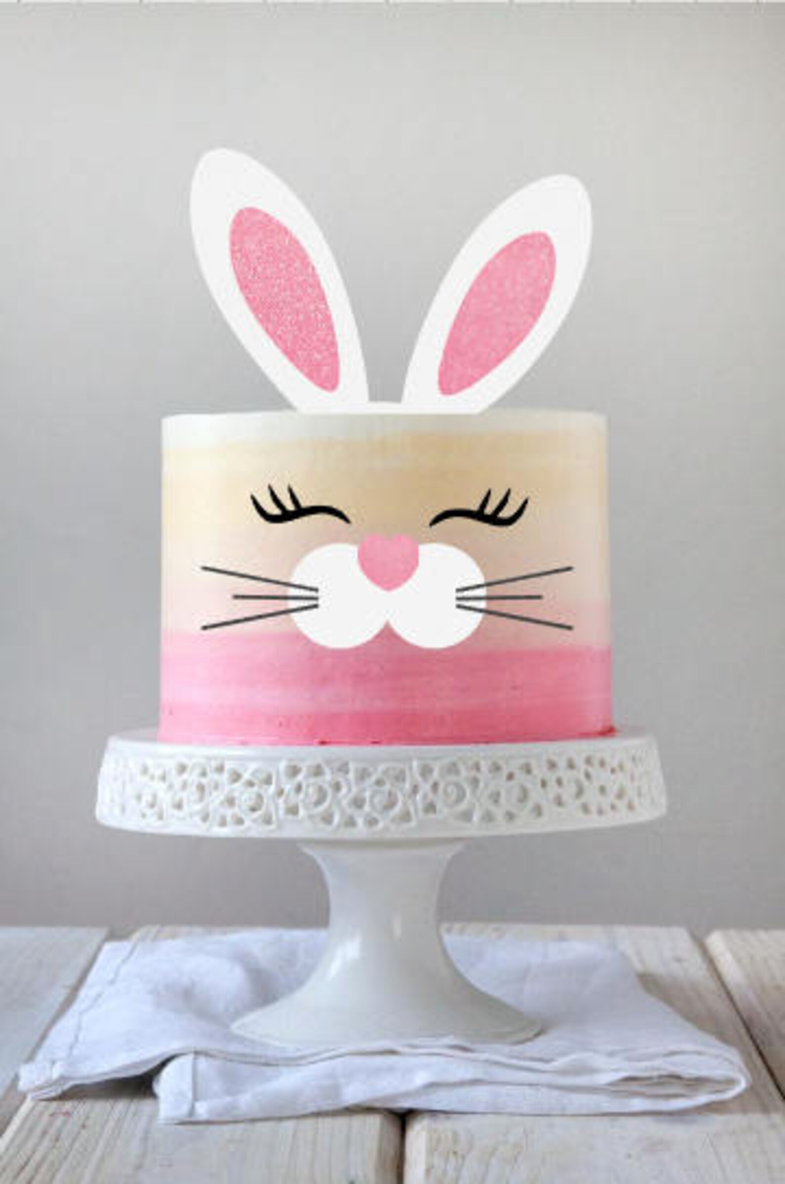 Bunny Cake Topper Easter Cake Topper Bunny Birthday Etsy