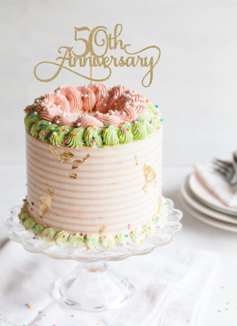 50th Anniversary Cake Topper Anniversary Cake Topper 50th Etsy