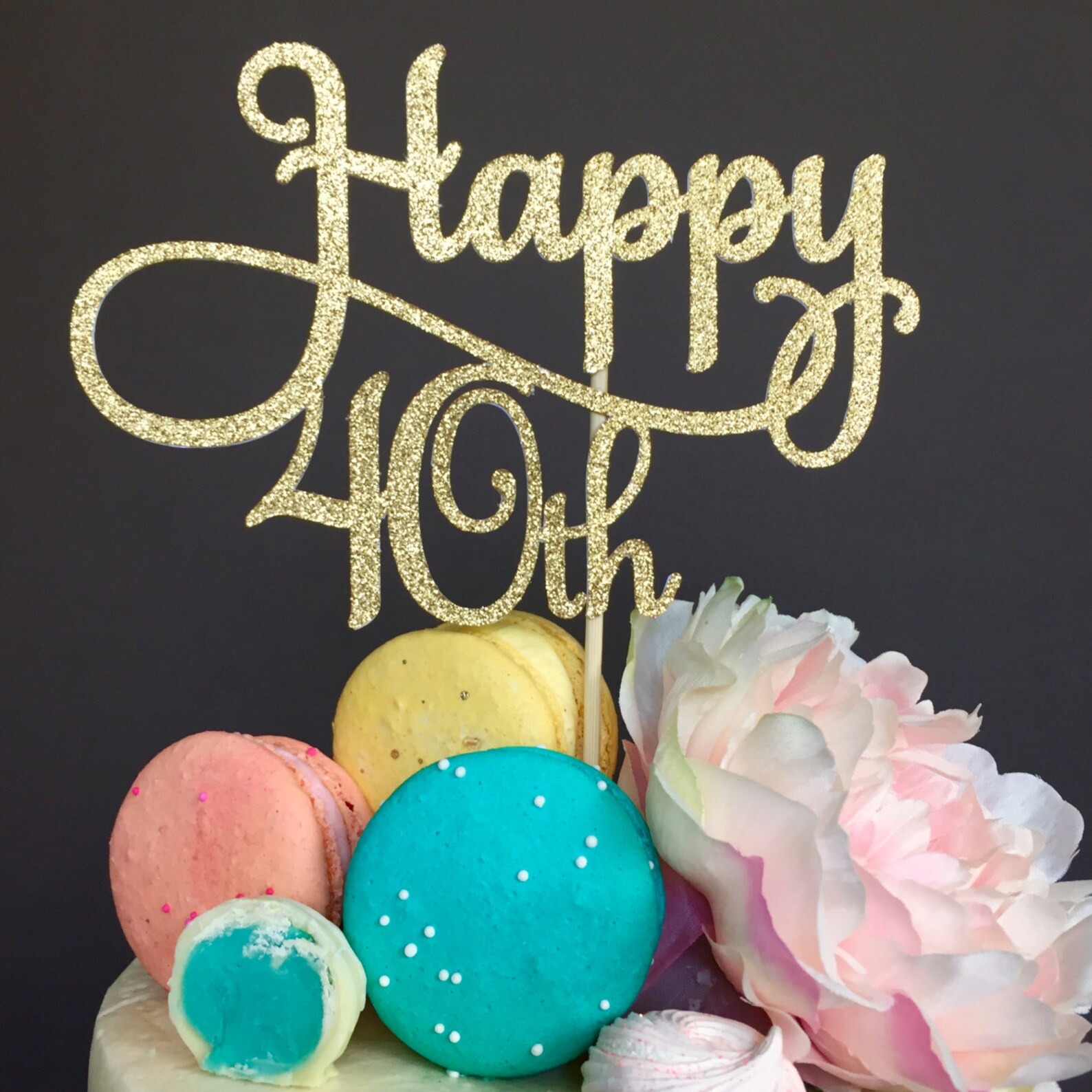 40th birthday cake topper 40th birthday decorations 40th Etsy