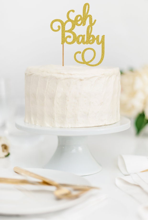 Oh Baby De Gateau Baby Shower Grossesse Revelent Annonce De Etsy