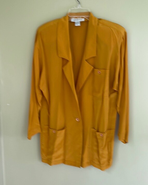 Vintage 80s Silk Blazer Argenti Size 8 - image 1