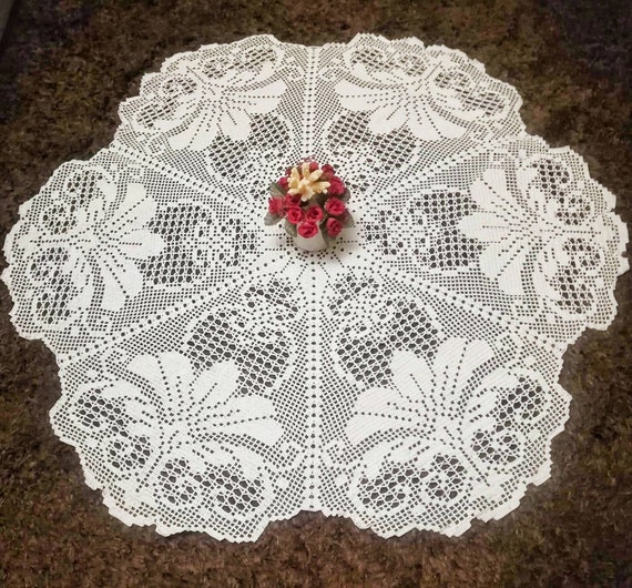 Beautiful White Crochet Doily Romantic Wedding Christmas Vintage Table Decor
