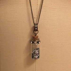 Silver Glitter in a Bottle Necklace