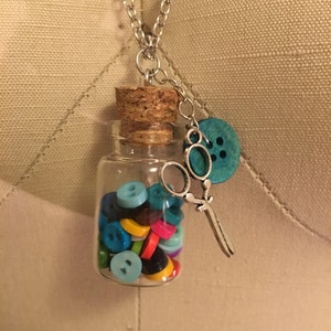 Sewing Necklace: Buttons in a Bottle