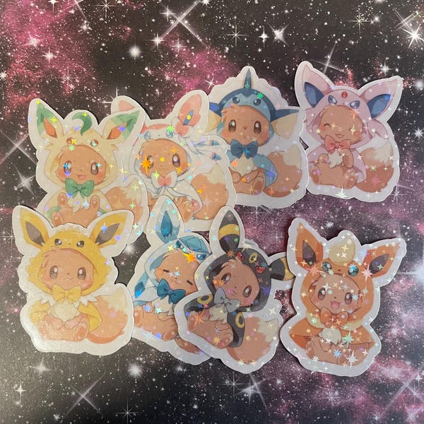 Adesivi/magneti Chibi con poncho