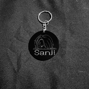 One Piece Engraved Keychains - Black Acrylic
