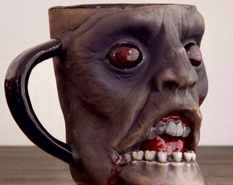 Handgjord zombiekaffemugg: Gotisk skräck Keramisk dricksglas