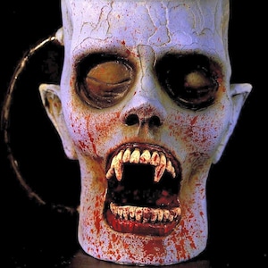Large Gothic Vampire Mug: Handmade Horror Ceramic Coffee Cup