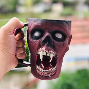 Vampire Zombie Coffee Mug: Gothic Halloween Decor, Limited Edition
