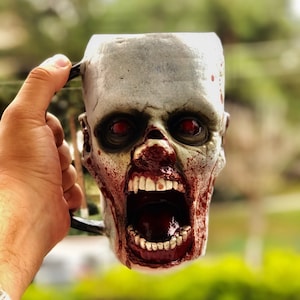 Zombie Coffee Mug, Vampire Coffee Mug, Ceramic Coffee Mug, Halloween Decor, Halloween Prop, Christmas Gift, Horror Lovers Gift, Mens Gift