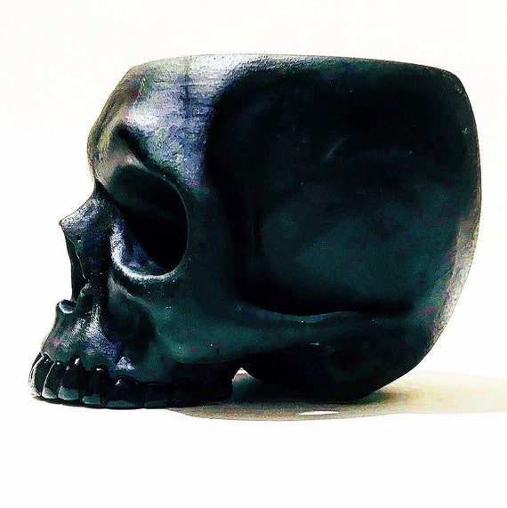 Black Skull Coffee Mug Human Skull Replica Matte Black Skull - Etsy