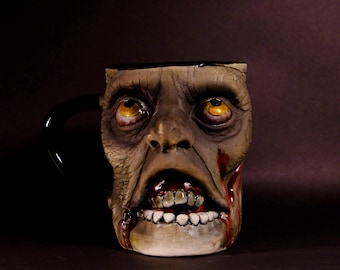 Handmade Hyper-Realistic Zombie Mug: Horror Coffee Cup (18.25 oz)