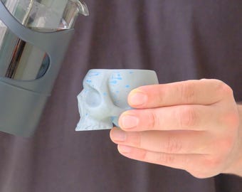 Mini Skull Espresso Cup: Handmade Ceramic Gothic Demitasse