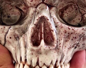 Ancient Skull Mug, 30 Oz Large Handmade Ceramic Tankard