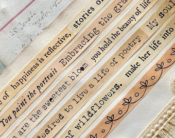 Poetic Sentiment Vintage Bloom Tape Artist Bundle | Set Of 4 Designer Washi Tape