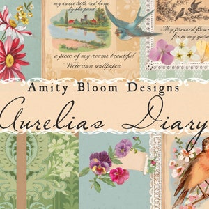 Zestaw do prowadzenia dziennika Aurelia's Diary Concept | Papiery dekoracyjne Vintage | Pamiętnik Vintage
