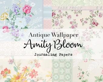 Antique Floral Wallpaper Journaling Papers | Digital