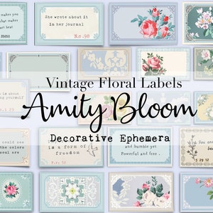 Vintage sentiment, behang en blanco etiketten