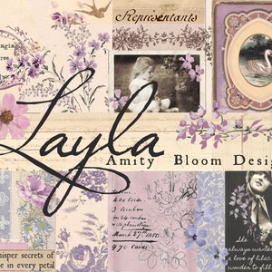Layla / Kit per artisti di carta decorativa e diario vintage
