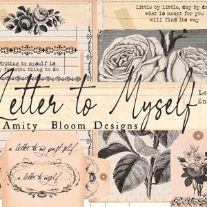 Carta a mí mismo / Kit de sobres y cartas / Papeles decorativos / Papel vintage