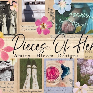Stukken van haar | Vintage Polaroid & Envelop Journal Kit | Bloemen ephemera