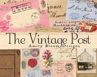The Vintage Post / Kit per artisti di carta decorativa e diario per poesie d'epoca