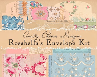 Rosabella's collage-envelopkit | Antieke decoratieve collage-enveloppen