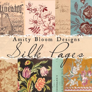 Zijdepagina's | Decoratieve antieke papieren | Vintage papierset