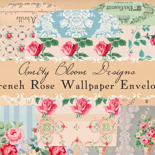 French Roses Background Rosabella's French Floral Wallpaper Kit 2 Decorative - Etsy