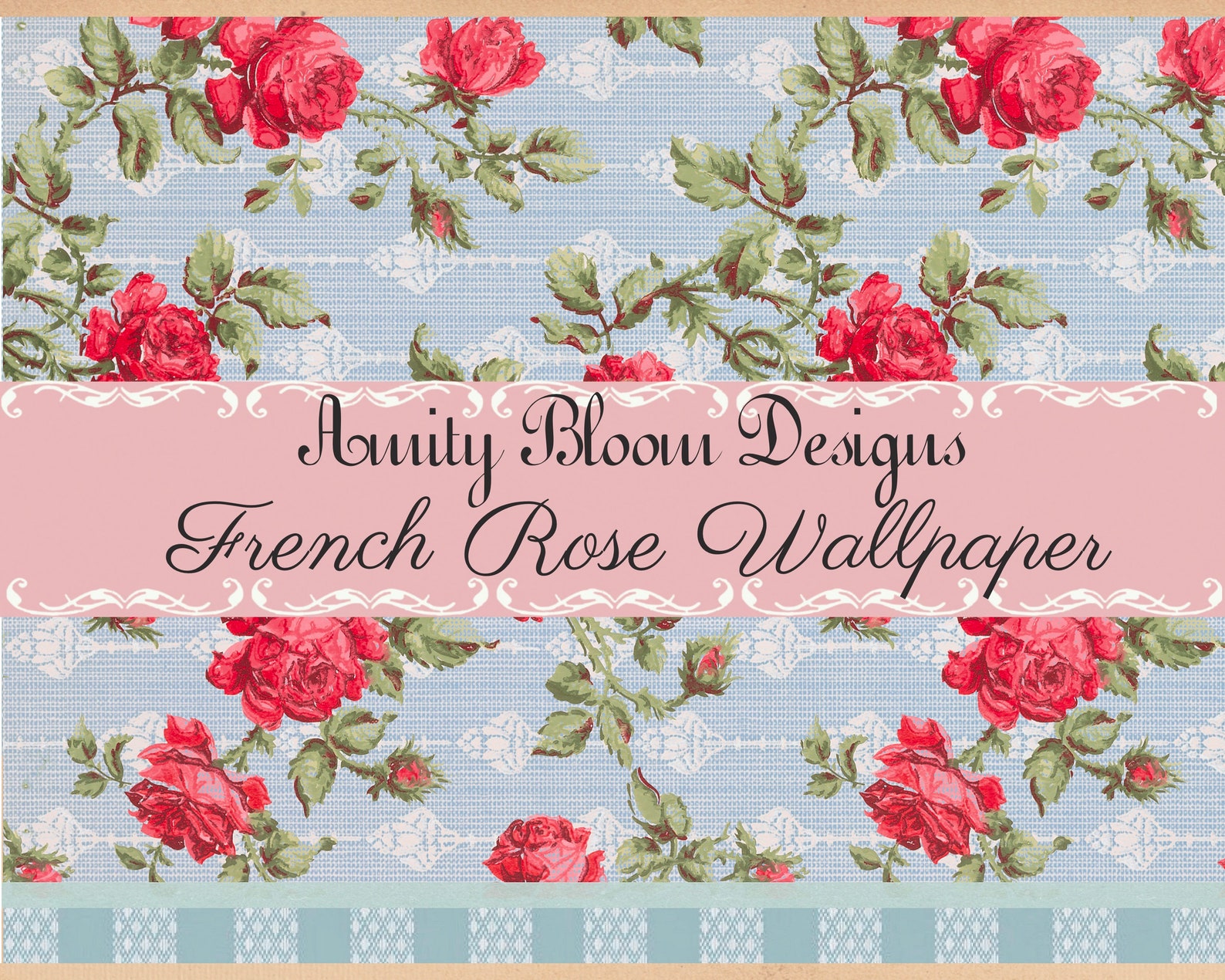 French Roses Background French Rose Wallpaper | Antique Wallpaper | Vintage Paper - Etsy
