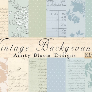 Vintage Background Paper Kit 1 | Decorative Antique Pastel Papers