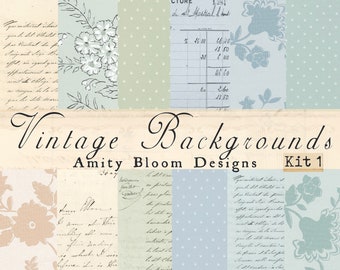Vintage Background Paper Kit 1 | Decorative Antique Pastel Papers