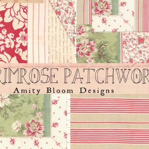 Primrose Patchwork Quilted Paper | Slow Stiched Decorative Paper Kit ...